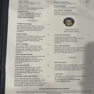 menu