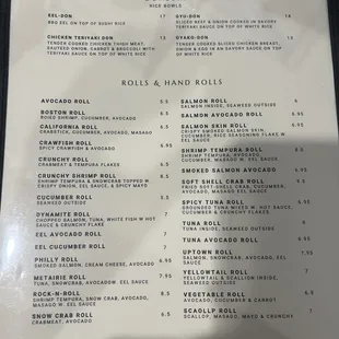 menu