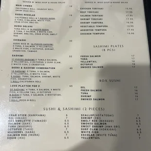menu