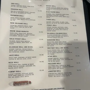 menu