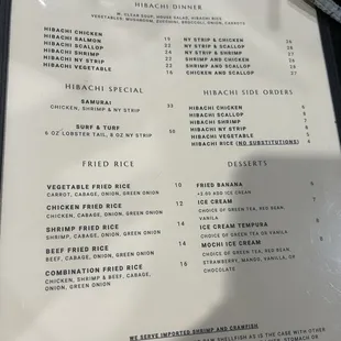 menu
