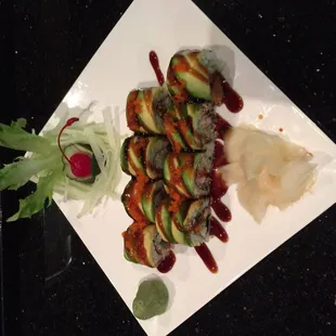 Very good taste green dragon roll!