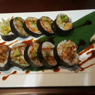 Spider roll and tempura roll