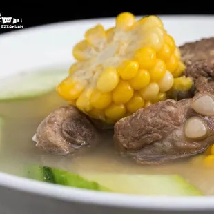 Corn stew pork ribs soup