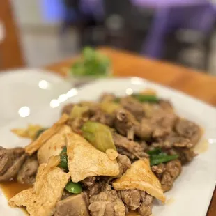 a plate of food on a table