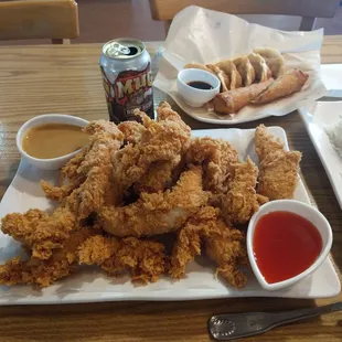 The fried chicken tender breasts. The 20 piece order. Hands down SOOOOOO delicious. I can&apos;t begin to explain how unbelievably good this is.