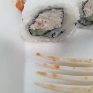 Cucumber and imitation crab roll.