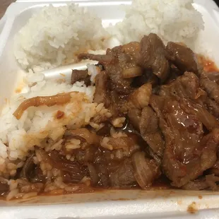 Spicy pork teriyaki?