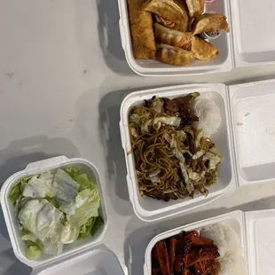 a variety of food in containers