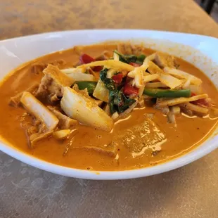 a bowl of food on a table