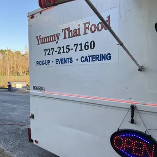 a food truck parked in a parking lot