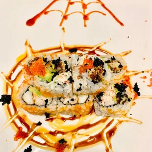 a plate of sushi