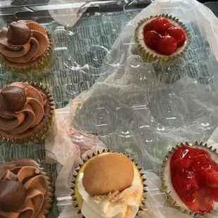 a variety of cupcakes