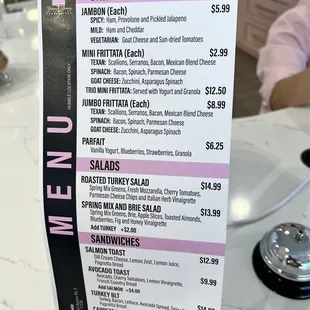 Food menu