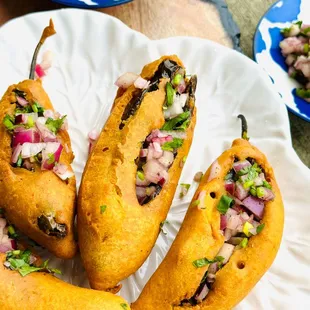 Onion Stuffed Mirchi Bajji - $7
