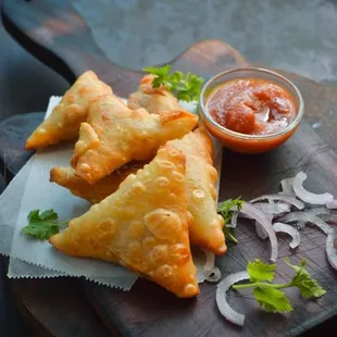 Railway Samosa (onion stufffed) 4pieces -$5
