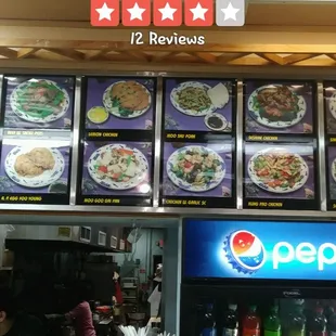 the menu of the restaurant