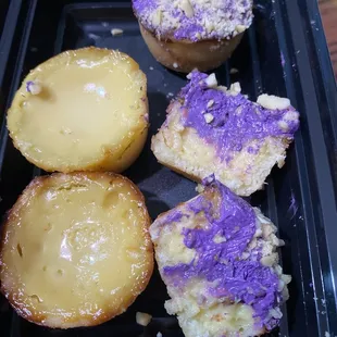 a variety of pastries in a plastic container