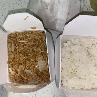 Fried rice and white rice