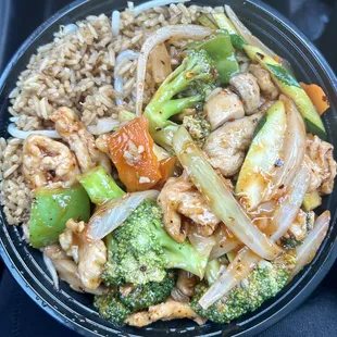 Chicken amazing and fried rice