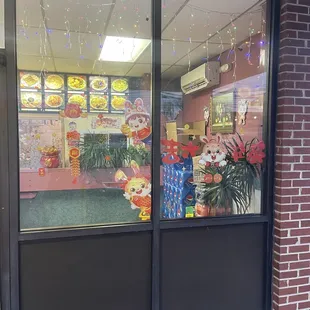 a storefront with a window display