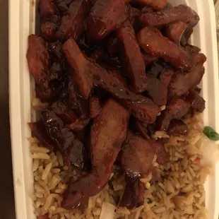 Boneless ribs and pork fried rice