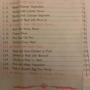 menu