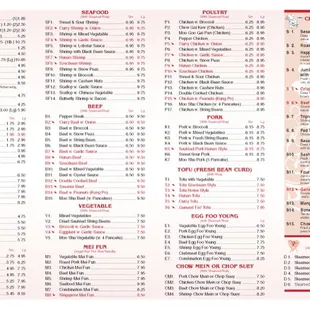 menu, sushi and sashimi