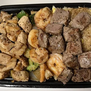 a tray of food