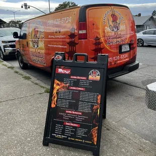 a van parked in a parking lot