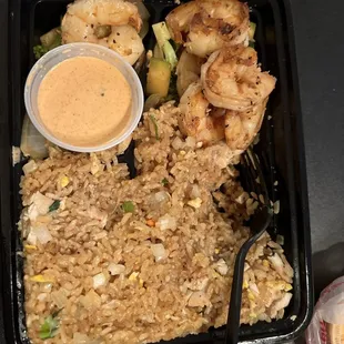 Definitely Yummy! I would give this place 5 stars for the delicious rice, shrimp and veggies combo. So much food for one person.