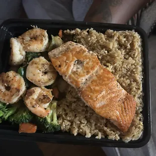 Shrimp and Salmon Combo Plate