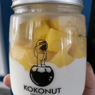 Mango coconut pudding