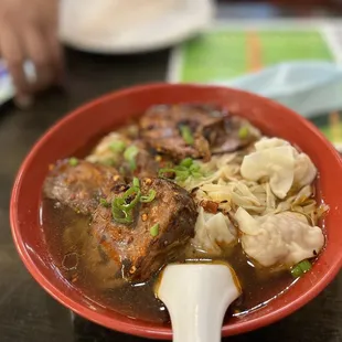 Wonton Beef Slice Noodle Soup