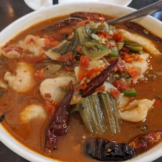 Fish Fillet with Preserved Vegetables in Spicy Sauce