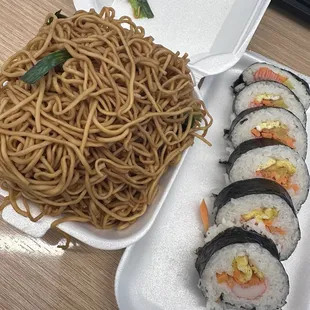 Chow mein &amp; kimbap