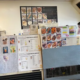 the menus on the wall