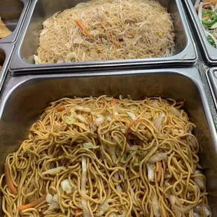 a variety of asian food