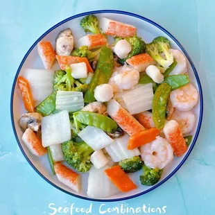 a plate of mixed vegetables