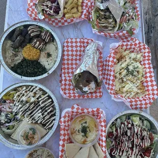 Catering from yummys 5. Gyros over Rice Platter