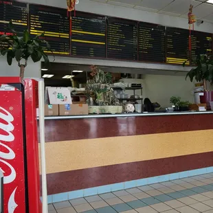 the counter and menu