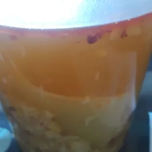 Parasites in wonton/egg drop soup.