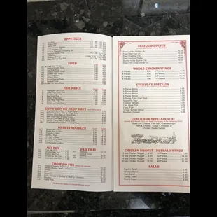 the menu