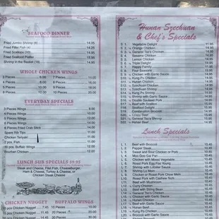 Menu part 1