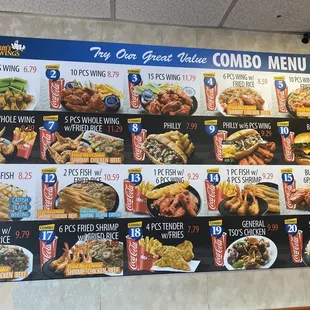 Menu as of October 2020