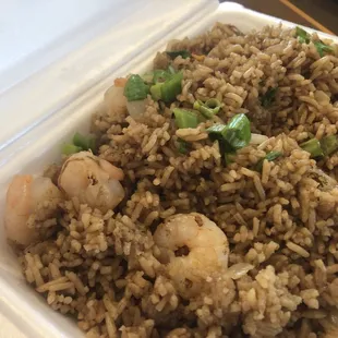 Bland flied lice with very little shrimp