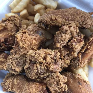 I HAVE to pump the breaks! But these wings were amazing omg I don't know how they got them so full of flavor?