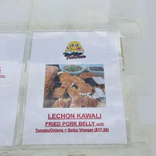 a poster of a fried pork belly