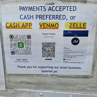 Cash preferred...