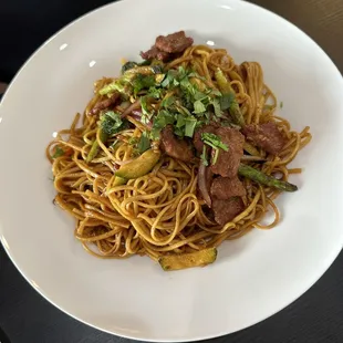 Noodles with beef not spicy